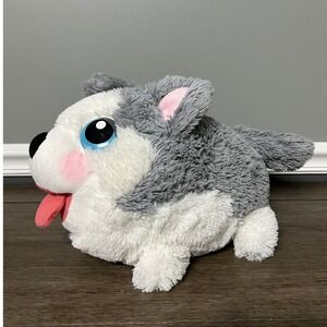 Chubby Puppies & Friends Husky Plush Toy Gray White Stuffed Animal Dog